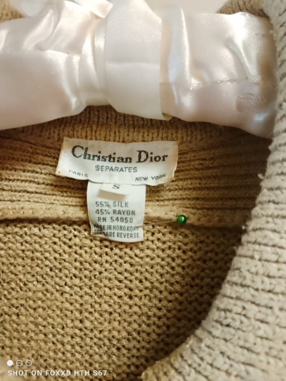 Vintage Christian Dior Separates 3 pc Tan Sweater Skirt Set Small - Picture 9 of 16